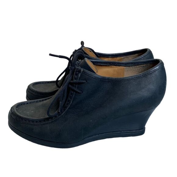 Lauren Ralph Lauren Black Denver Leather Wedge Ankle Boots - Picture 3 of 7